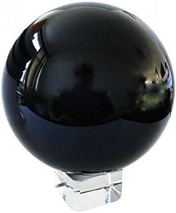 Zamtac 90 ממ 1 pcs צבע שחור Crysral Fengshui Balls כדורי קישוט ביתי כדור בוהק -