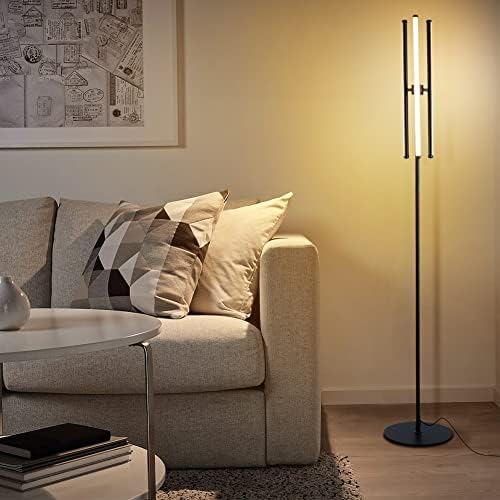 מנורת רצפת Zerouno LED, LED מודרנית LED מנורת רצפה מסתובבת בהיר עם בקרת מתג מגע ועמומה ללא צעד, בהירות מנורה