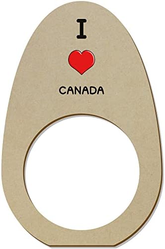 Azeeda 5 x 'אני אוהב קנדה' טבעות מפיות מעץ/מחזיקים