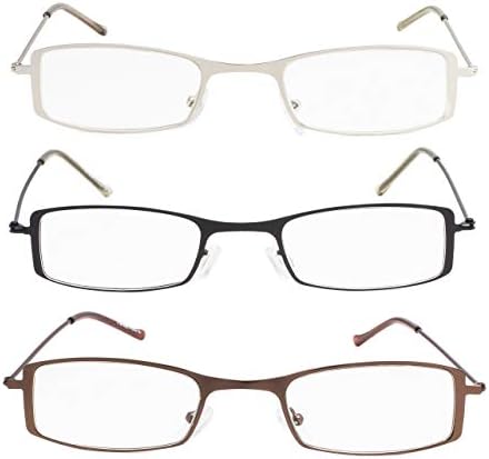משקפי קריאה של GUD 3 זוגות קוראים מסגרת נירוסטה נשים גברים שקוראים משקפיים