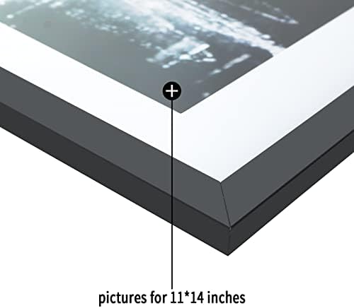 NC 11x14 מסגרות תמונה שחורות עם תצוגות זכוכית עמידות נגד מנפצות 8x10 עם מחצלת או 11x14 ללא מסגרות