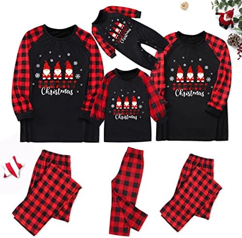 XBKPLO פיג'מות לחג המולד למשפחה חג המולד פיג'מה PJS תלבושות בגדי שינה תואמות תפאורה פיג'מה משפחתית