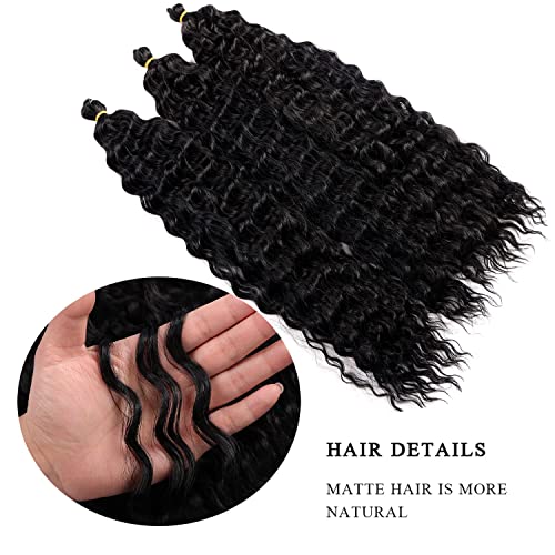 מייסה רך אוקיינוס גל סרוג שיער הרחבות 3 חבילות סינטטי מתולתל סרוגה שיער לנשים 22 אינץ 1 ב טבעי שחור