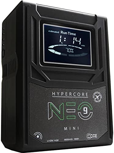 Core SWX 4X Hypercore Neo 9 Mini 14.8V 98Wh V-Mount Li-Slies, חבילה צי-Q4us מטען