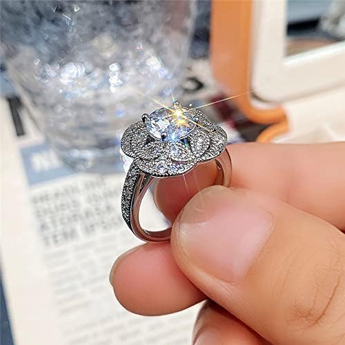 אופנה זירקוניה בלינג בלינג רטרו טבעת טבעת טבעות נישואין טבעות גודל 4