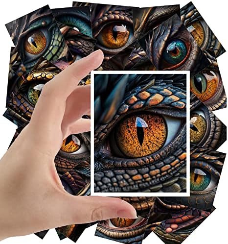 מדבקות גדולות 24 PCS דרקון עין וינטג 'איורי ספרים מדפסים מחדש