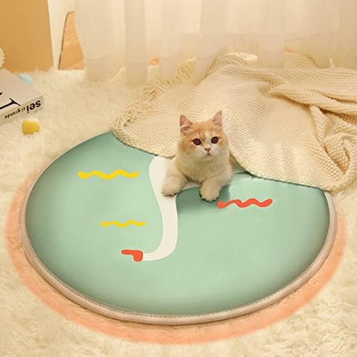 כרית חימום מחמד עגול 12/16/20 אינץ ', מיטת חתול מחוממת עמידה בפני מים, שמיכות חימום חשמליות לחתולים,