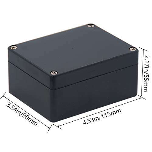 Raculety 2 Pack Project Box IP65 צומת אטום צומת ABS ABS פלסטיק קופסאות חשמל שחורות DIY DIY פרויקט אלקטרוני מארז