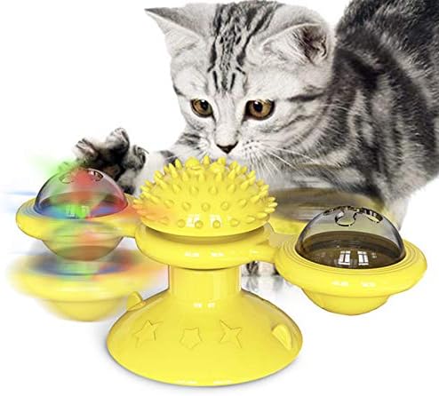 צעצועים לחתולים Amveedi לחתולים מקורה סובב צעצוע אינטראקטיבי קטניפ טחנת רוח טחנת חתול