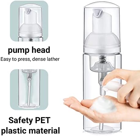 80 יחידות מכשירי סבון קצף 2 עוז ניקוי מיני בקבוקי סבון למילוי חוזר עם משאבה בקבוק משאבת קצף פלסטיק