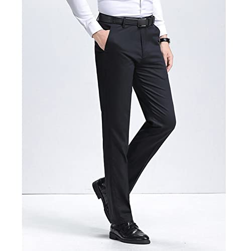 גברים של מכנסיים למתוח מכנסיים קלאסי מוצק צבע מזדמן חליפת מכנסיים קל משקל עסקי נוחות מכנסיים