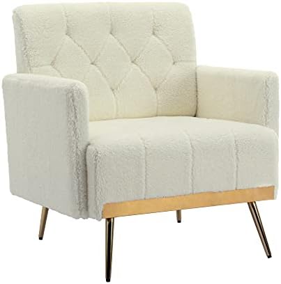 מודרני מבטא כיסא, מרופד אמצע המאה סלון כיסא עם זהב מתכת רגליים, קומפי ספה זרוע כיסא לקריאה, צפייה בטלביזיה