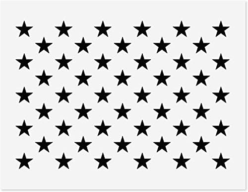 50 כוכבים סטנסיל תבנית - לשימוש חוזר יום זיכרון סטנסיל של אמריקאי דגל 50 כוכבים דפוס סטנסיל