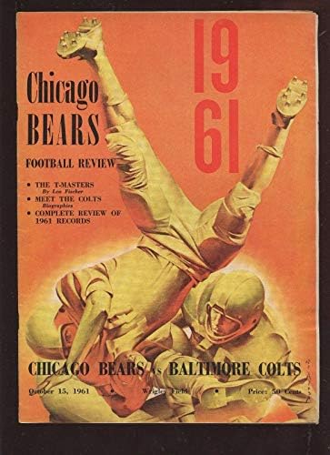 15 באוקטובר 1961 תוכנית NFL Baltimore Colts ב- Chicago Bears VGEX+ - תוכניות NFL