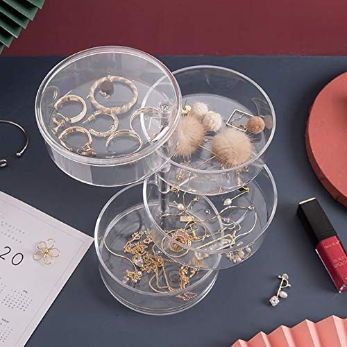 מארגן עגילי פימוצי עגילים תכשיטים מסתובבים קופסת אחסון ברורה לעגילים טבעות צמידי שרשראות