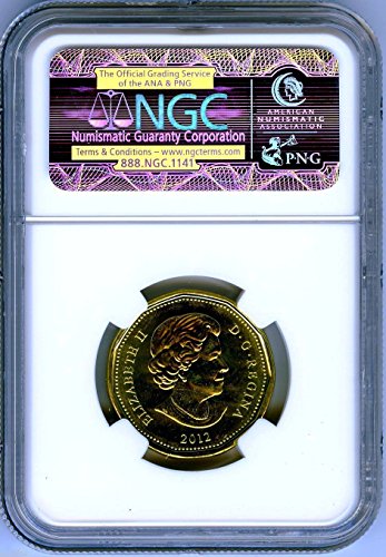 2012 קנדה 1 דולר לוני לאלון לא מחולל לראשונה משחרר את האולימפיאדה דולר MS66 NGC