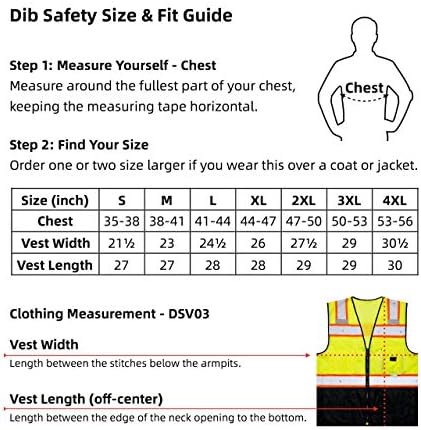 אפוד בטיחות DIB רפלקטיבי עם כיסים ורוכסן, נראות גבוהה רשת ANSI Class 2, מיוצר עם קלטת רפלקטיבית של 3M,