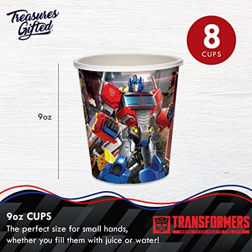 אוצרות אוצרות כוסות רובוטריקים מחוננים 8CT - 9oz Transformers Cups Autobot