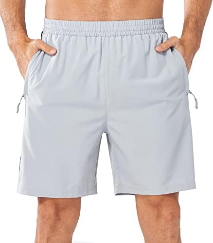 אפס גברים של 7 אימון מכנסי ריצה מהיר יבש כושר ספורט מכנסיים אימון קל משקל מכנסיים קצרים עם רוכסן כיסים
