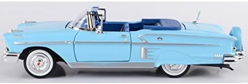 1958 שברולט אימפלה להמרה, כחול-מוטורמקס פרימיום אמריקאי 73267-1/24 סולם דייקאסט דגם רכב, יוניסקס-ילדים