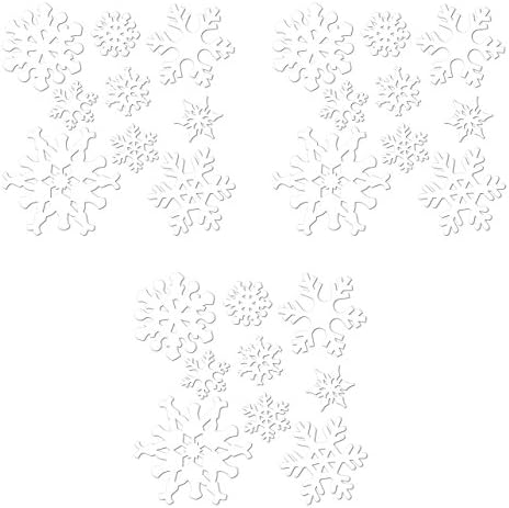 גזרות פתית שלג בביסטל 9 חלקים חורפנים, קישוטים לחג המולד, 5 -12, לבן