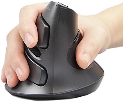 J -Tech דיגיטלי גלילה אלחוטי סיבולת עכבר עכבר ארגונומי אנכי USB עם רגישות מתכווננת, מנוחה כף יד נשלפת וכפתורי