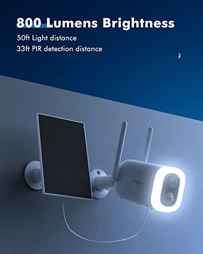 TIEJUS 2K Floodlight מצלמות אבטחה סולאריות אלחוטיות חיצוניות, מצלמות לביטחון ביתי עם בהירות
