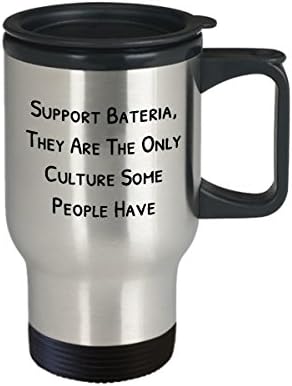 מיקרוביולוג ספל נסיעות קפה הכי טוב מצחיק ביולוג ייחודי כוס תה רעיון מושלם לגברים נשים תומכות בבטריה. הם התרבות