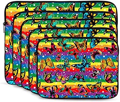 שקית שרוול נייד פרפרים צבעוניים מחשב נייד מארז השפעה עמידה בפני הגנת מחשב רוכסן מכסה מארז 12 אינץ