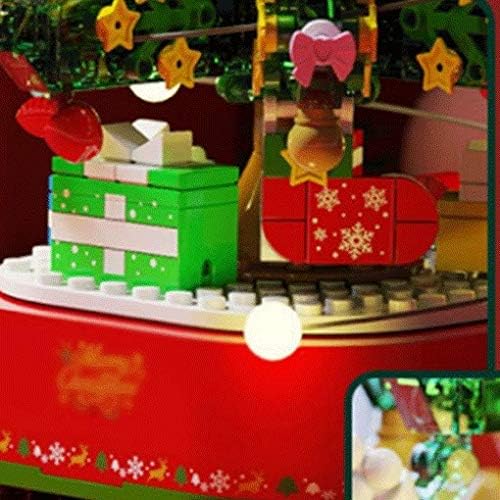 Yfqhdd סיבוב עץ חג המולד קופסת מוסיקה מורכבת אבני בניין חג המולד לקישוט חג המולד קופסת מוסיקה מתנה
