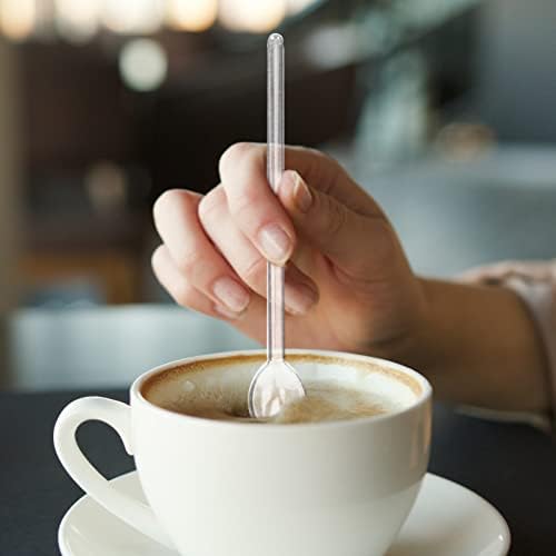 Ipetboom Bar קפה מערבבים 6 PCS זכוכית מכוסה כפית אספרסו כפיות זכוכית כפיות קפה כף ערבוב מוט ערבוב כף