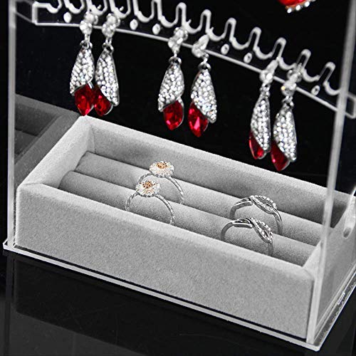 JF-XUAN תצוגה מארגן מארגן מארגן מתלה תכשיטים מארגן תכשיטים עגילי קופסא אביזרים אביזרים קופסאות אחסון עגילי