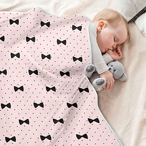 Cataku Bow Polka Dots שמיכה לתינוקות לבנים בנות שמיכות פעוטות כותנה מיטה לזרוק שמיכת תינוק רכה