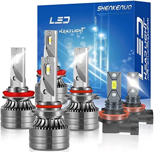 Shenkenuo מתאים לדודג 'ראם 1500 2500 3500 9005 + H11 נורות LED בעלות קרן גבוהה/נמוכה + H11 נורות ערפל LED,
