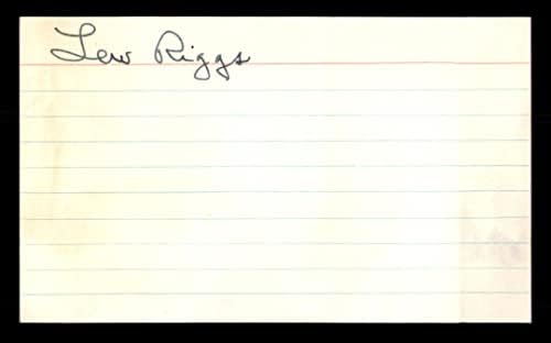 לואו ריגס חתם על כרטיס אינדקס 3 על 5 דודג ' רס 213716-חתימות חתוכות של ליגת הבייסבול