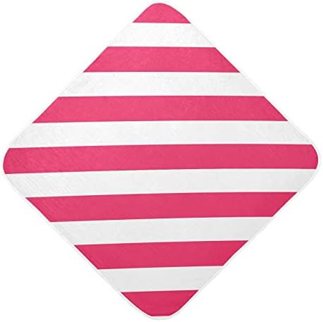 מגבת עם ברדס של VVFELIXL, פסים לבנים אדומים סופגים מגבת רחצה פעוטות, כותנה מגבות תינוקות רכות יילוד לתינוק 35x35in