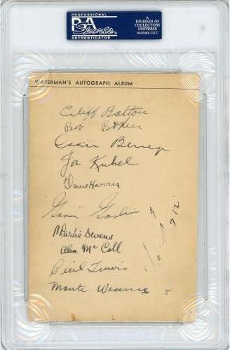 Herb Pennock, Goose Goslin, Luke Sewell, Joe Sewell חתום עמוד אלבום - PSA/DNA - MLB חתימה חתימה שונים של פריטים