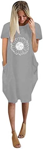 נשים חולצת טי שמלות טוניקת קלאסי קצר שרוול קצר צווארון עגול בתוספת גודל מזדמן ישר קיץ לנשימה שמלה
