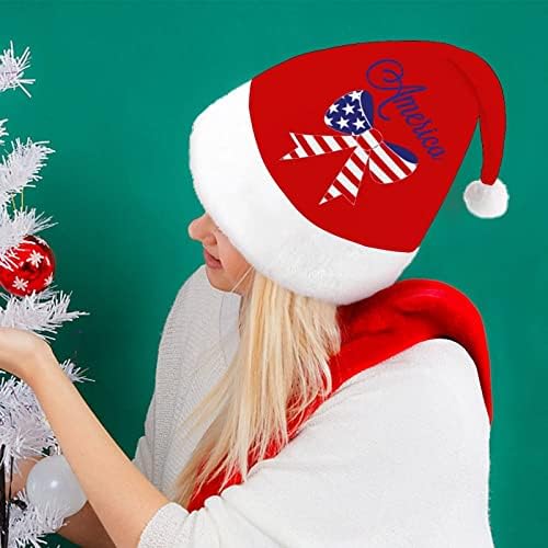 כובע חג המולד סנטה קלאוס כובעי קטיפה קצרה עם חפתים לבנים לגברים נשים חג המולד קישוטים למסיבת חג המולד