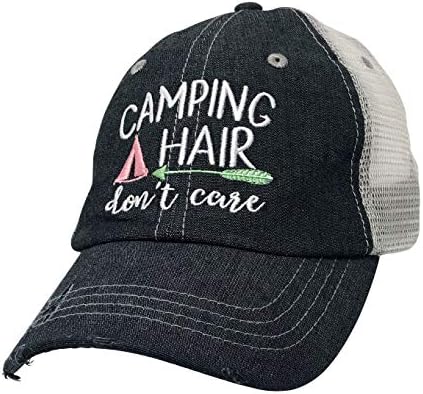 COCOVICI נשים שיער קמפינג לא אכפת לכובע כובע קמפינג במצוקה אפור כהה