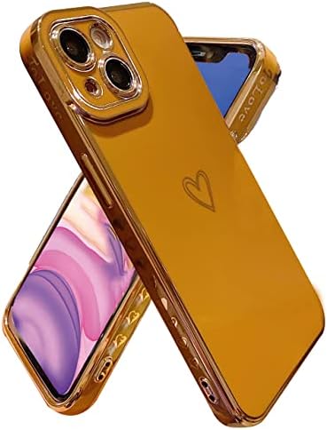 Zsytzl תואם למארז iPhone 13 לנשים נערת, עם אהבה חמודה לב יוקרה ציפוי יוקרה מלא פגוש הגנה על מצלמה