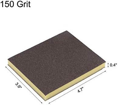 מלטש ספוג 150 חצץ מלטש בלוק כרית 4.7 אינץ איקס 3.9 אינץ איקס 0.4 אינץ חום 6 יחידות