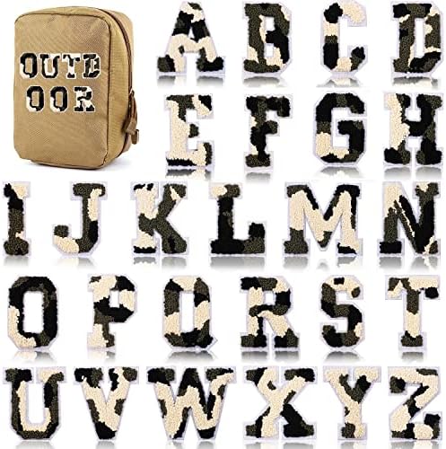 מכתבים מכתבים ברזל, ברזל שריל על טלאי אותיות של varsity, 26 יחידות Chenille varsity Alphabet A-Z טלאי