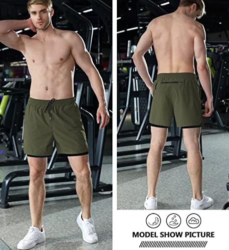 2 מכנסיים קצרים של אולסי גברים ב 1, מכנסיים קצרים של חדר כושר אימון למכנסיים קצרים אתלטי לגברים