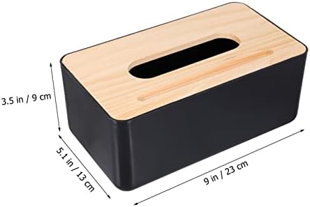 קופסת נייר Veemoon עם מכסה מעץ קופסת רקמות לרכב שולחן עבודה עמד