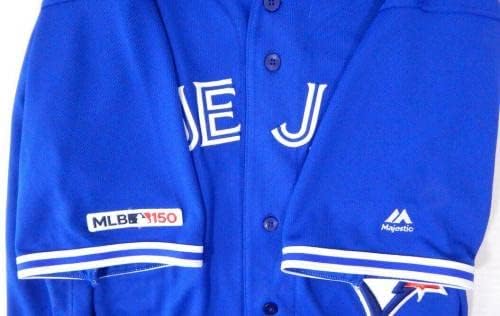 2019 טורונטו בלו ג'ייס דרק פישר 20 משחק הונפק כחול ג'רזי 150 תיקון 651 - משחק משומש גופיות MLB