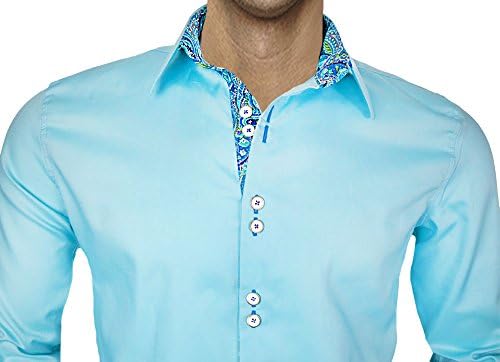 חולצת שמלות מעצבת של פייזלי טיל וכחול - תוצרת ארהב