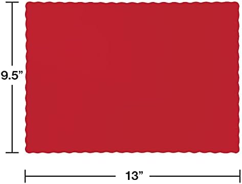 המרה יצירתית של נייר מסולסן בקצוות פיקסמטים, 9.45 x 13.25, אדום קלאסי