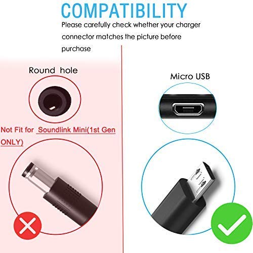כבל כבל חשמל USB ממונה על כבל Bose Soundsport, Soundlink Color I III III, Soundlink Mini 2 II/Revolve Plus, QuateComfort