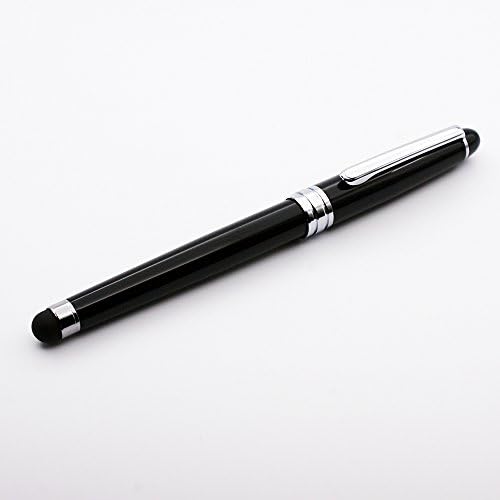 עט רולר של Lachieva עם עט מגע, חבית שחורה, עיצוב קלאסי, גרמניה שניידר מילוי שחור וכחול